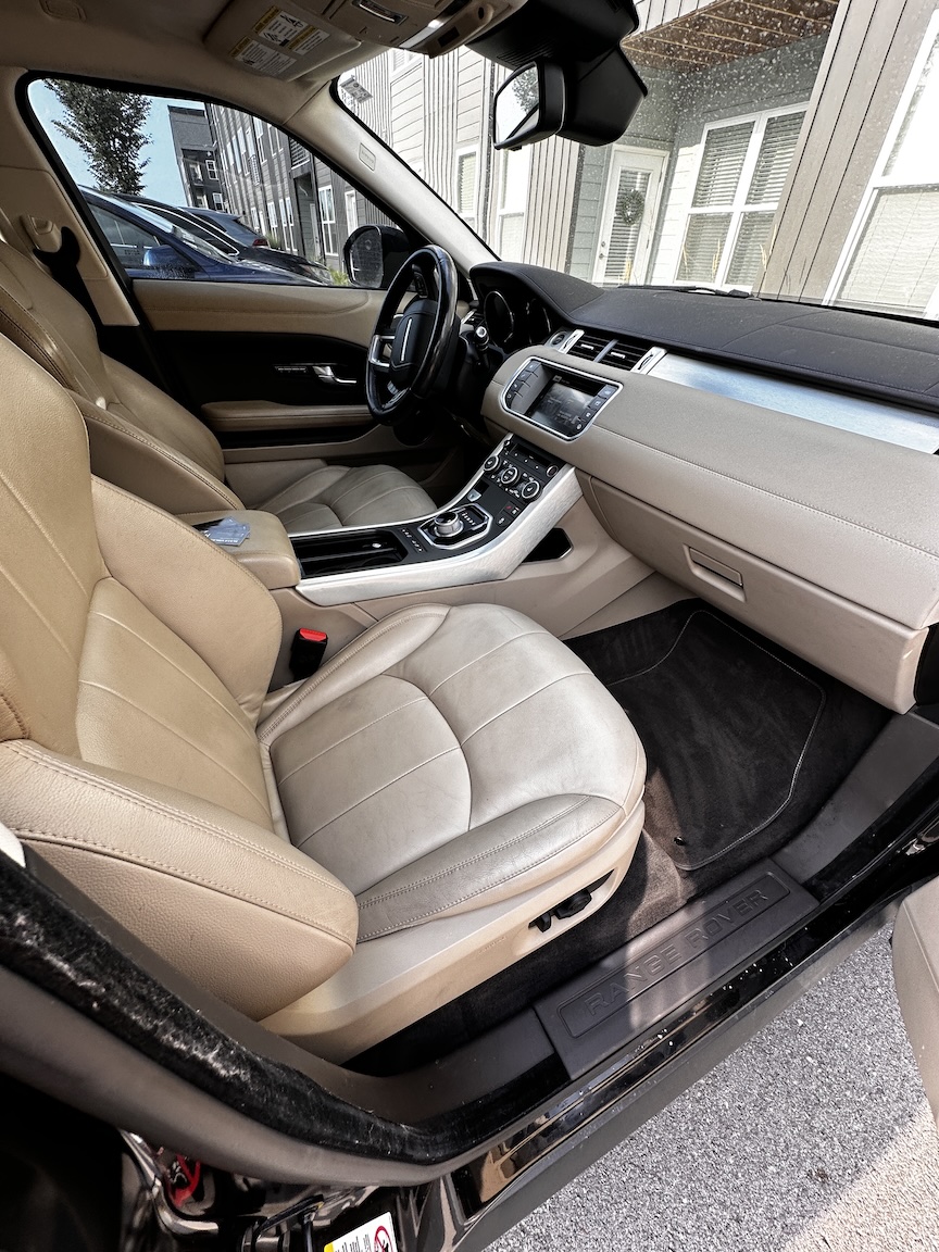 Cleaned car front interior
